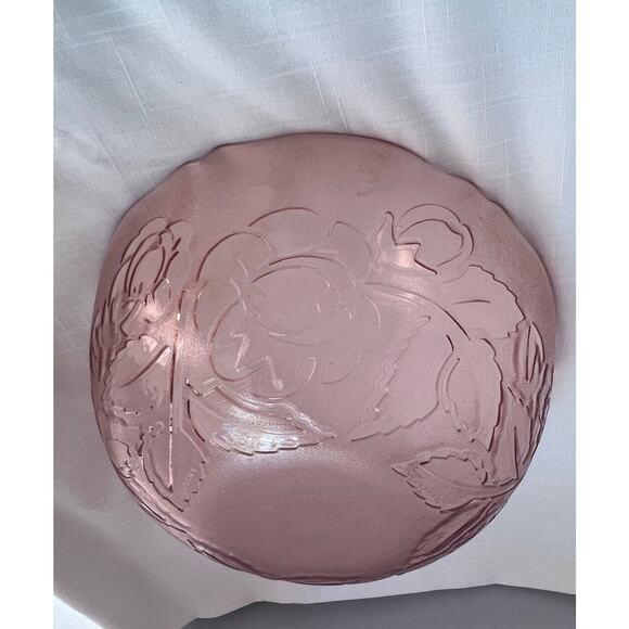 Vintage Arcoroc rose pink glass Fruit Serving bowl 1970s France Rosaline - Picture 1 of 5